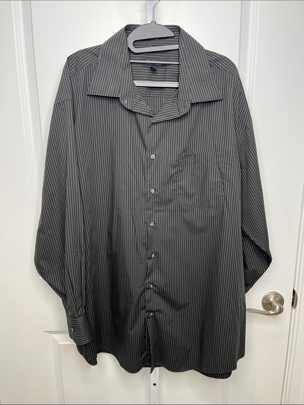 Axcess Black Pinstripe Men’s Dress Shirt 18 34/35